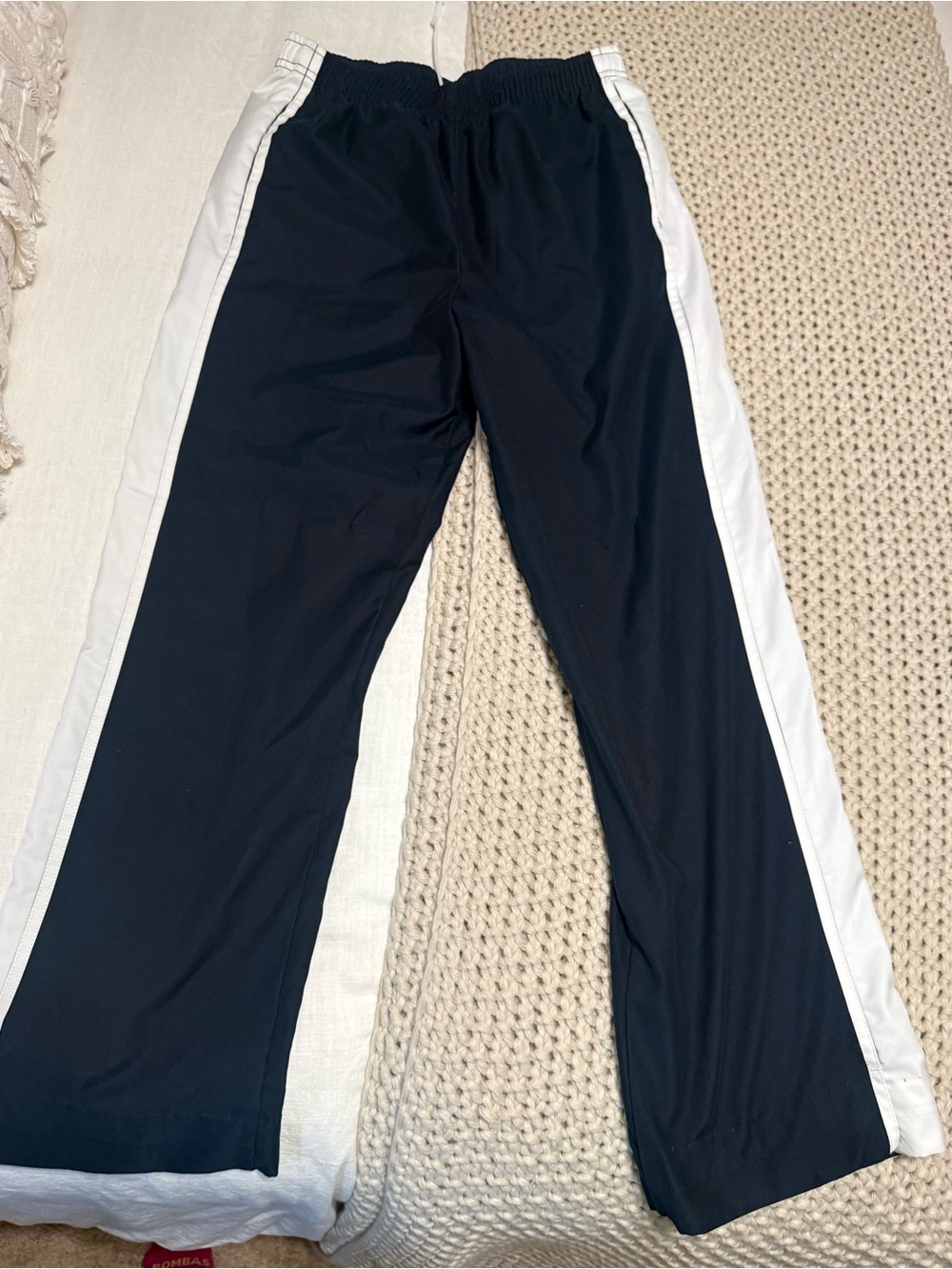 NavyTrack Pants with White Side Stripes